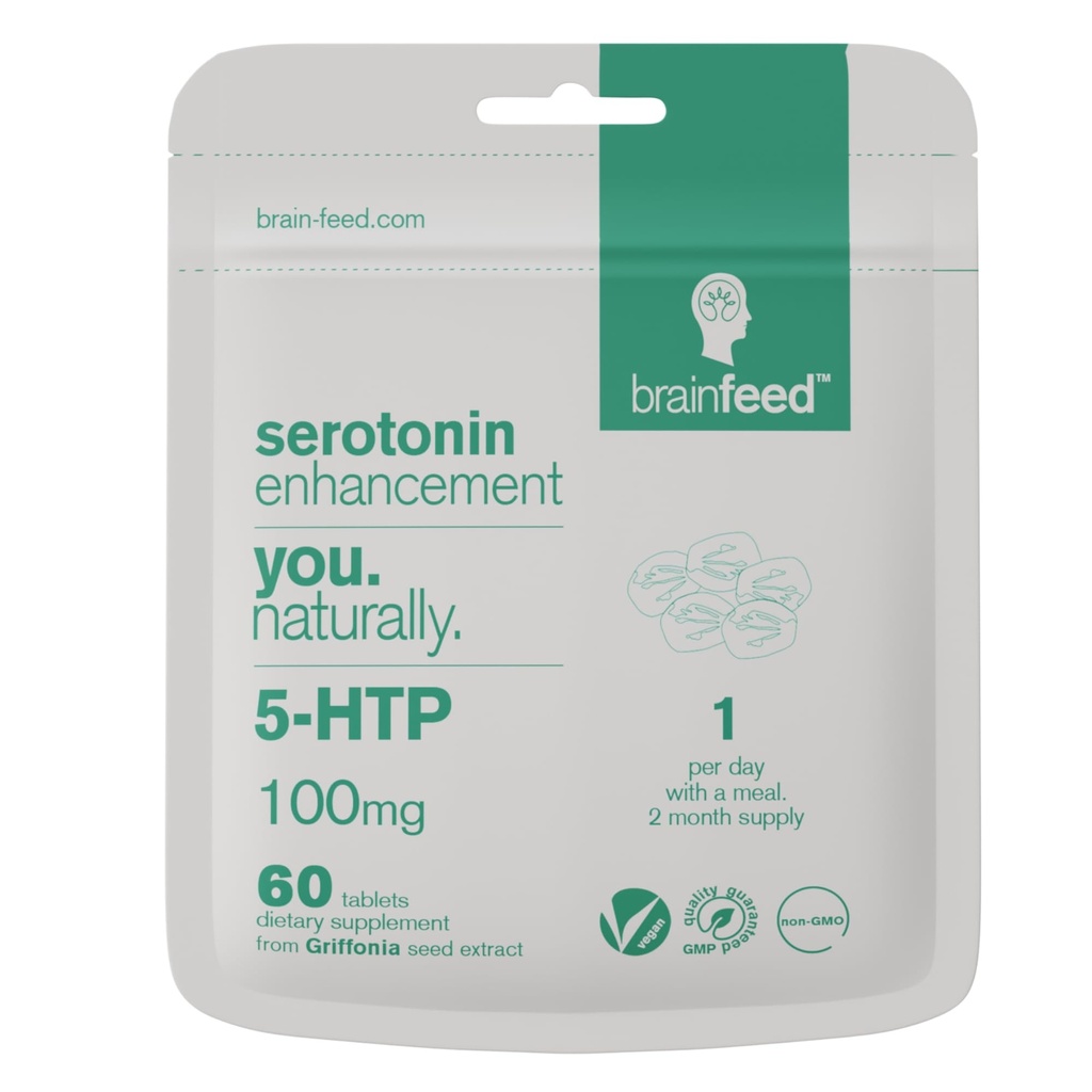 Serotonin Supplements (60) | 1-a-Day Serotonin Mood Support | 5HTP 100 mg Per Tablet Griffonia Seed | Natural Serotonin ATM | 2 Ay Supply