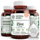 Natural Nutra Zinc Gluconate 50mg συμπλήρωμα για την ανοσοποιητική υποστήριξη, προωθεί την υγεία του δέρματος, παρέχει ευκολία από τη γρίπη & κρύο, ενίσχυση της μάθησης & μνήμης, ενίσχυση της γεύσης & οσμής, χωρίς γλουτένη 50mg 100 Vegan δισκία