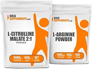 BulkSupplements Σιτρουλλίνη Μηλάτη 2:1 500g + L-αργινίνη 500g Bundle