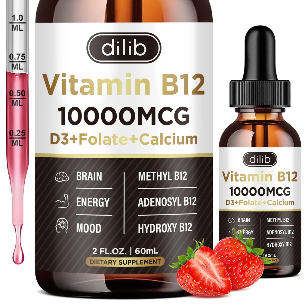 B12 Vitamini Sublingual 10000 mcg, Triple B-12 Kompleksi Tamam, Kadın ve Erkekler için Metrika ve Enerji Uyarısı, Metabolism & Health Supportated B 12 for Metabolism & Health Support