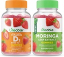 Lifeable Vitamin D 5000 IU + Moringa Leaf, Gummies Sche - Great Tasting, Vitamin Supplement, Gluten Free, GMO Free, Chewable Gummy