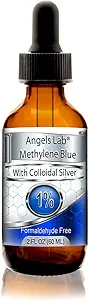 New Methylene Blue 1% Wtih Colloidal Silver Angels Lab |USP-Grade Methylthioninium Chloride Liquid | High Purity Dietary Supplement for Brain Function & Cognitive Health |2oz Glass Dropper Bottle…