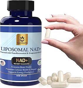 Liposomal NAD Nicotinamid Riboside Equivalent with Trans-Resveratrol 300 mg - Premium Halal NAD Supplement for Energy Metabolism, DNA Tamir ve Longevity, Vegan, Non-GMO (Pack of 1, 810 mg)