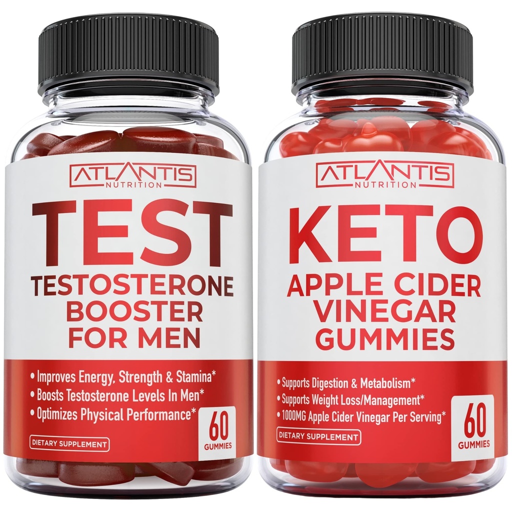 Atlantis Beslenme testosteron ATM 60 Gummies + Keto Apple Cider Vinegar 60 Gummies