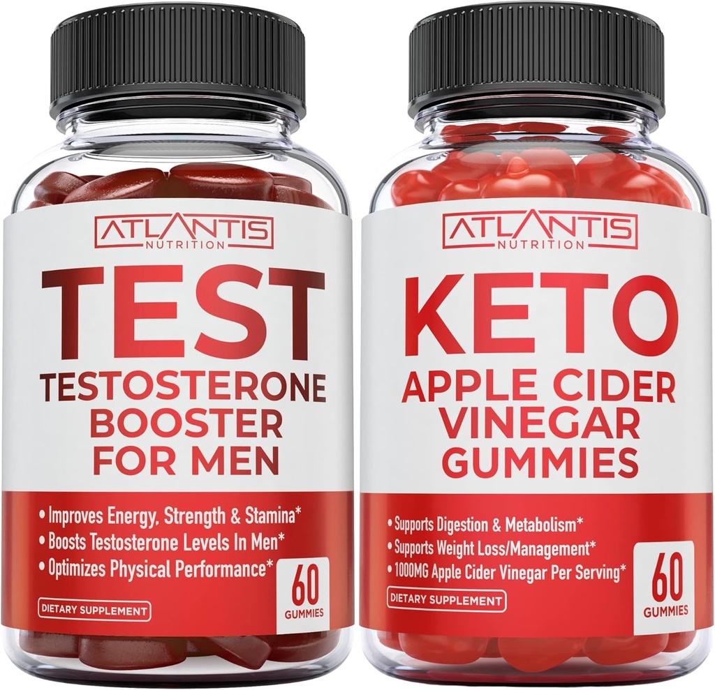 Atlantis Beslenme testosteron ATM 60 Gummies + Keto Apple Cider Vinegar 60 Gummies