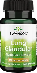 Swanson Raw Lung Glandular 250 Milligrams 60 Κάψουλες