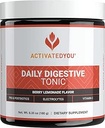 ACTIVATEDYOU Daily Digestive Tonic Kombucha - Support Healthy Digestion & Youthful, Long-Lasting Energy- Prebiotic Fiber, Probiotics, Postbiotics, Vitamin C, Berry Lemonade Flavor (30 Servings)