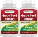 En İyi Naturals Grapeseed Extract 400 mg 120 vcaps (120 Count (Pack of 2))