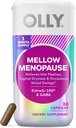 OLLY Mellow Menopause Supplements for Women, Supports Hot Flashes, Vaginal Kuruness & Occasional Mood Swings,* Estro-G100®, GABA, Vegan Capsules, 1 Ay Supply - 30 Count