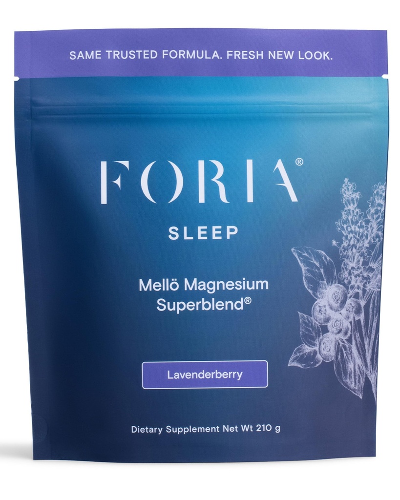 Mellö Magnesium Supplement Superblend Powder - Μαγνήσιο Γλυκινικό με L-Θεανίνη, GABA, και 70 Trace Minerals - Υποστηρίζει τον ύπνο, χαλάρωση, ισορροπημένη ενέργεια - Lavenderberry Flavor, 30 Υπηρεσίες