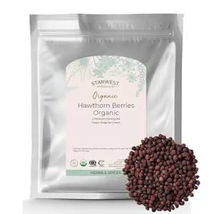 Starwest Botaniks Organik Hawthornges Whole - Tea, Jam, & Herbal Extracts, Natural Digestion Support, Certified Kosher, Non-GMO - Bulk 1 lb Bag