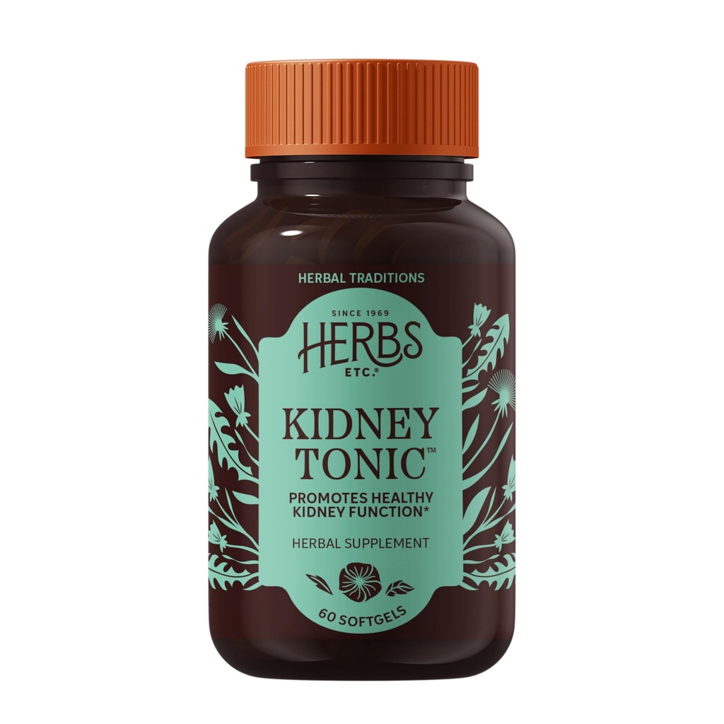 Herbs, Etc. Kidney Tonic Softgels - Function Supplement - Natural with Dandelion, Saw Palmetto & Parsley - 60 Softgels (60 hizmet)