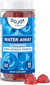GOJOY Water Away Gummies – Su Retention & Hydration Balance için Doğal Diuretik Destek – Dandelion ile Herbal Formula – 60 Vegan Gummies