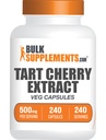 BulkSupplements.com Tart Cherry Extract Capsules- Tart Cherry Supplement, Tart Cherry Capsules 500 mg - Antioksi Kaynağı, Gluten Free, 1 Capsule per Service, 240 Veg Capsules (Pack of 1)