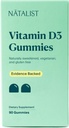 NATALIST Βιταμίνη D3 1000 IU (25mcg) Gummies Υψηλής Ικανότητας Ανοσολογική Υγεία Συμπλήρωμα Υποστήριξης Καθημερινή Υγιή Οστά, Δόντια & Μύες Φόρμουλα για γυναίκες & άνδρες - Χορτοφαγικά, Χωρίς Γλουτένη - 90 Gummies