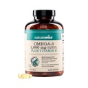 NatureWise Extra-Strength Omega 3 Fish Oil Supplement - hizmet başına 1000 mg - 600 EPA & 400 DHA ve Vitamin E - Heart & Brain Health - Lemon Flavor, GMO-Free - 180 Softgels[3-Month Supply]