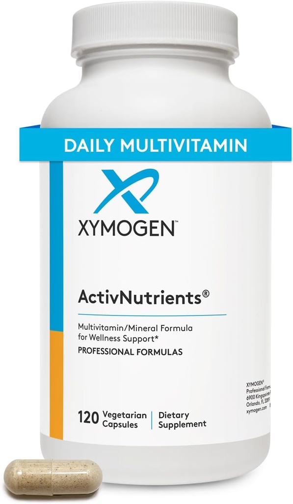 XYMOGEN Demir ve Bakır ile Beslenme - Sağlık, Immune, Enerji ve Mood Destek - Chelated Minerals + Active Bs with Folate (120 Capsules)