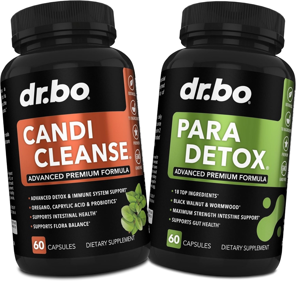 Candi Cleanse & Intestine Detox Support Supplement Pills - Ekstra Kuvvetli Probiyotik Temizser Intestinal Flora Gut Desteği - Doğal Oral Herbal Oregano, Caprylic Acid, Wormwood & Black Walnut
