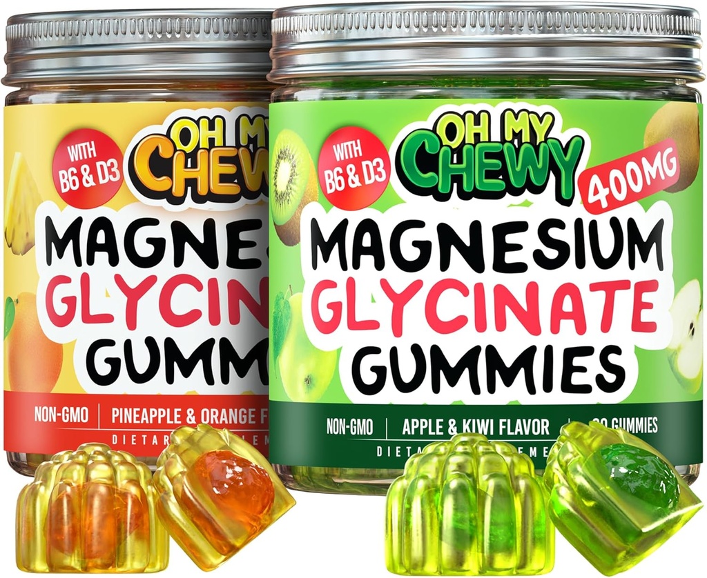 Magnezyum Gummies Sche – 2 Şişe (60 Her) – Apple Kiwi & Pineapple Orange