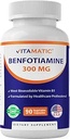 Vitamatic Benfotiamine 300 mg 90 Vejetaryen Capsules - Ayrıca Called Fat uli Vitamin B1 (90 Kont) (1 Şişe)