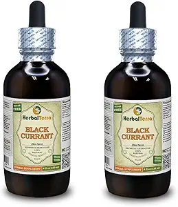 Black Currant (Ribes nigrum) Tincture, incelik sıvı alıntı (Brand Name: HerbalTerra, Proudly Made in USA) 2x4 fl.oz (2x120 ml)
