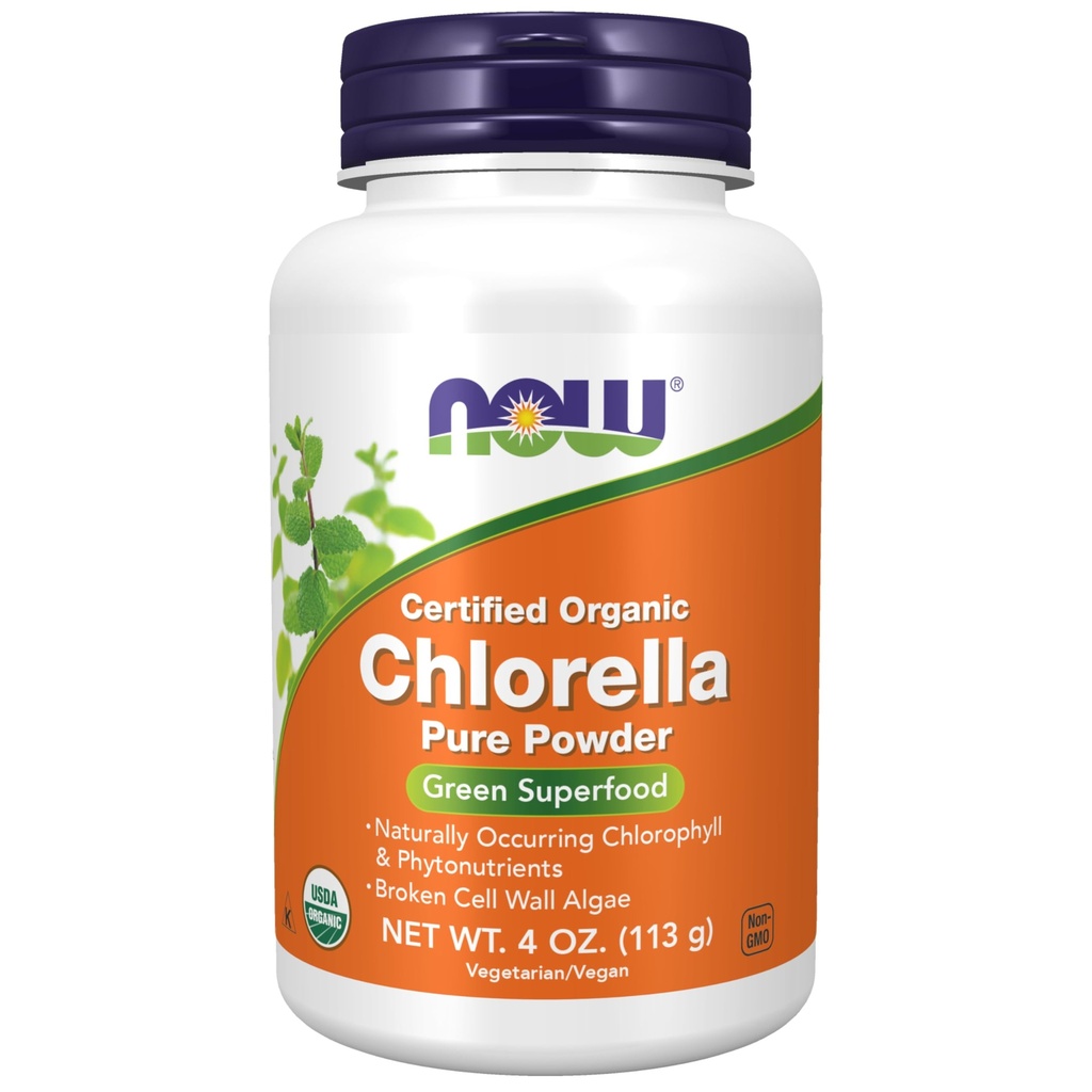 Şimdi Gıdalar Tamamlıyor, Organik Klorella Doğal olarak klorophyll, Beta-Carotene, karışık Carotenoyaklar, C vitamini, Demir ve Protein, 4-Ounce