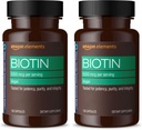 Στοιχεία Vegan Biotin 5000 mcg - Μαλλιά, δέρμα, νύχια, 130 κάψουλες (4 Μήνας Προμήθεια) (Συσκευασία Μαΐου Vary) (Συσκευασία του 2)
