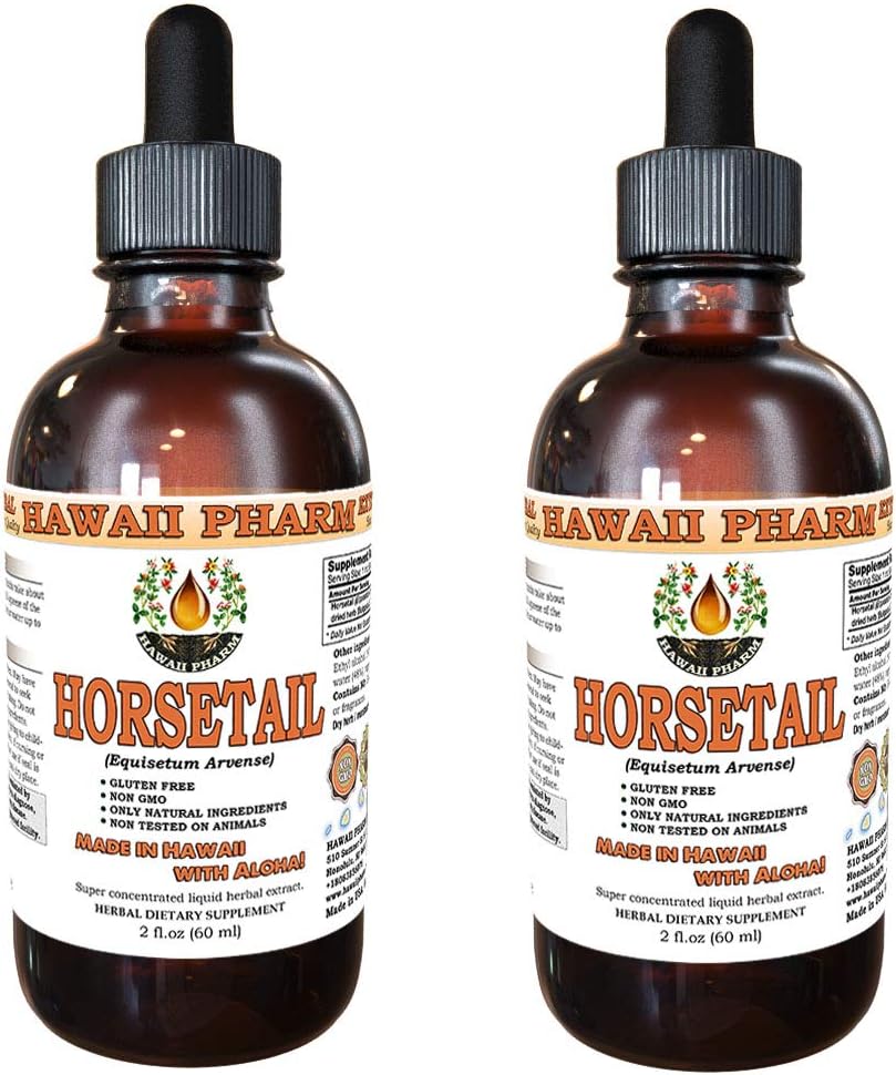 Horsetail Liquid Extract, Organik Horsetail (Equisetum arvense) Tincture Supplement 2x2 oz