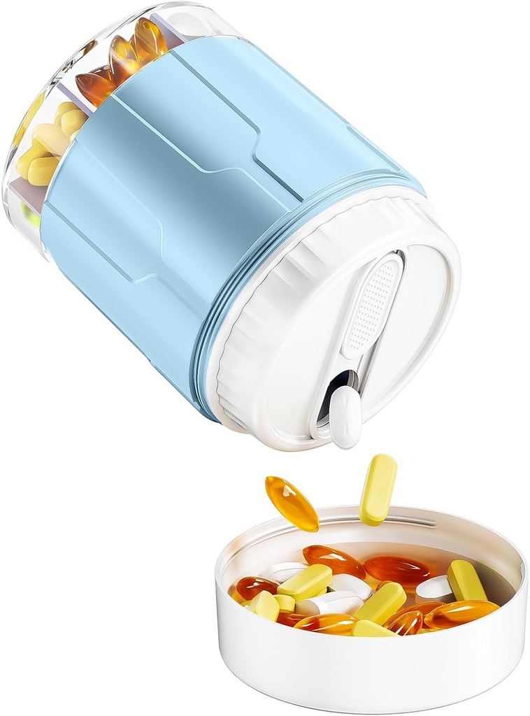 Odaro Ekstra Büyük Pill Organizer, Seyahat Pill Box Organizer, Daily Medicine Organizer ve Storage 7 Tıp, Vitamin ve Supplement - Blue