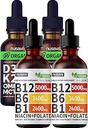 NUSAVA Vitamin B12 Sıvı Ölçeği ve Unflavored D3 K2 Sche - Kalp, Ortak, Enerji ve Immune Desteği - Gluten-Free, 2pk Her Şey
