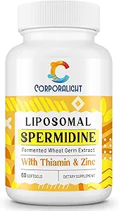Erkekler ve Kadınlar için 30 mg spermi Tamam, Yüksek Absorpsiyon, Daha Fazla Kuygun 3HCL - Hücresel Yenileme, Longevity & Cognitive, Fermented Buğday Germ Ekstraksiyon, Pure & Natural, 180 Softgels