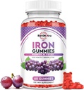 İronik Gummies -bao, çinko, Folate & Vitamin B12, C, B6 Yetişkinler ve Çocuklar için - Blood Builder & Energy Support for Iron Deficiency, Anemi, Vegan - Grape Flavour,60 Gummies