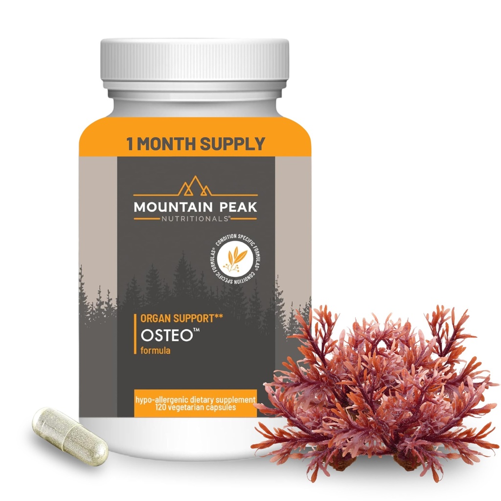 Mountain Peak Nutritionals Osteo Supplement - Organ & Strong Bone Support, Προάγει την Υγεία των Οστών - Με Βιταμίνες D3, K2, Ασβέστιο, και Μαγνήσιο - Κτίριο Οστών & Ενίσχυση (120 Χορτοφαγικές Κάψουλες)
