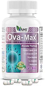 Amerika Medic & Science OVA-Max Prenatal Vitaminler Kadınlar için (120 Capsules) Boosts Fertness and Ovulation | Hamile Aid and Women Preconception Supplements with CoQ10, Folic Acid, and Myo-Inositol