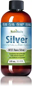 NutriNoche Colloidal Silver Liquid - Immune Support için Premium Gümüş - Organik Plata Coloidal para Tomar - % 99.99 Ultra Saf Nano Parçacıklar Optimal Absiyon için - 30 ppm 8 oz