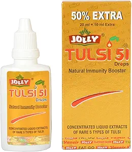 Jolly Tulsi 51 Drops 21 ML 0.71 fl. oz | Tulsi Teaing Tulsi Tea için 5 tür Nadir Tulasi Kutsal Basil'in Mekanikleri