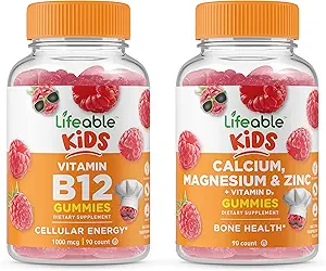Lifeable Vitamin B12 Kids + Magnezyum & çinko Kids, Gummies Sche - Great Tasting, Vitamin Supplement, Gluten Free, GMO Free, Chewable Gummy