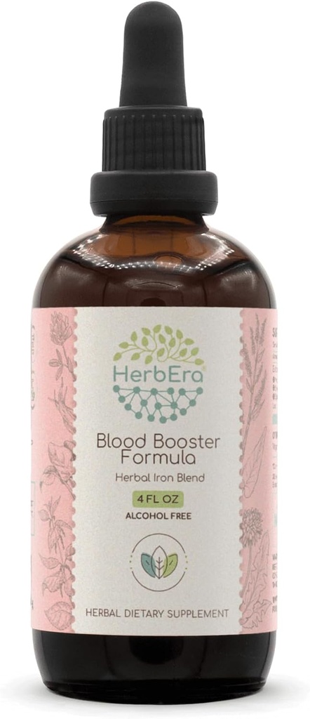 HerbEra Kan ATM Formula B120 Alkol Ücretsiz Tür: Nettle Leaf, Dandelion Leaf, Spinach, Spirulina, Alfalfa, Sarı Dock Root, Herbal Iron 4 Fl Oz Oz Oz