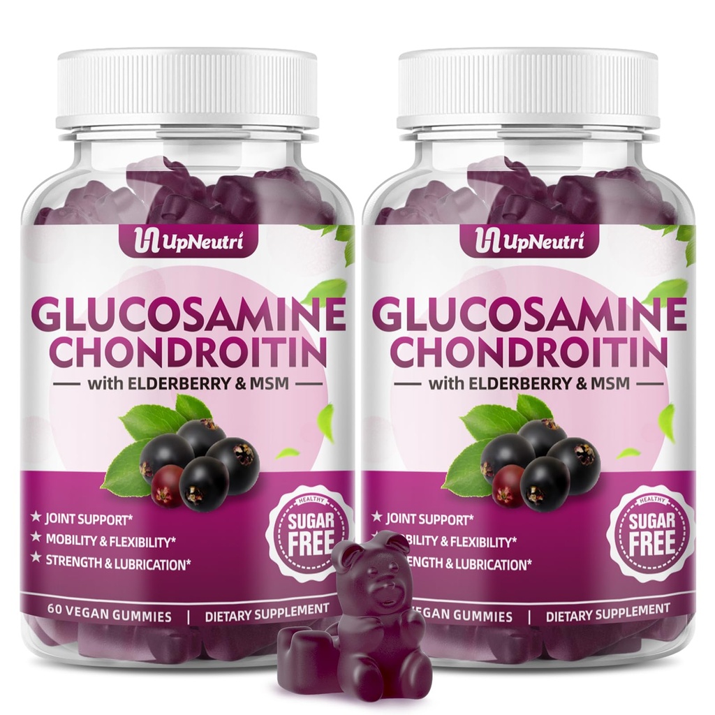 GGlucosamine Chondroitin Gummies Sugar Free, Ekstra Kuvvet 1500 mg Glucosamine with Chondroitin MSM & Turmeric, Ortak Destek Supplement for Men & Women Ortak Sağlık (120 Kont)
