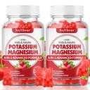 Yetişkinler için yumuşak taşıyıcı Pyum Gummies, Yüksek Abhidrasyon Magnezyum Pyumu Vitamin B6 ile Leg Cramps & Kas Health Sugar-Free Vegan Strawberry 120 Gummies