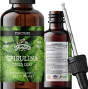 Spirulina Tincture, Organik Spirulina Ekstraksiyon (Arthrospira Platensis) Herbal Supplement, Cold Sebze Glycerin, 700 mg, 2 oz (60 ml)