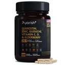 Quercetin çinko Vitamin C D Bromelain Elderberry - Lung Immune Support Supplement Yetişkinler with Artemisinin, Sea Moss, Echinacea, Alerji 120