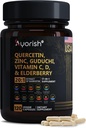 Quercetin Ψευδάργυρος Βιταμίνη C Βιταμίνη D Bromelain Elderberry - Συμπληρώματα Ανοσολογικής Υποστήριξης Πνεύμονα Ενήλικες με Αρτεμινίνη, Θαλάσσιο Μος, Echinacea, Αλλεργία Ανακούφιση 120 Count