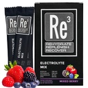 Re3 - Rehidrat - Replenish - Recover Electrolyte Toz Paketleri. No Sugar, 7 Cal, 1.4 Carbs. Vitaminlerin ve Minerallerin En İyi Mix (Mixed Berry)