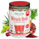 MacroLife Naturals Miracle Reds Superfood Supplement Toz Antioksis Polyols Enzymes Probiyotiks - Raw Non-GMO Organik Vegan Gluten & Dairy Free (30 hizmet)