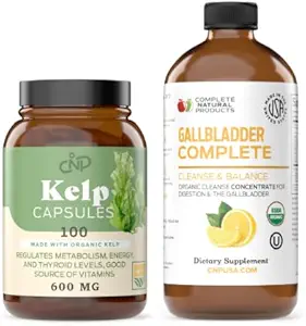 Ακατέργαστη σκόνη Kelp 100 κάψουλες & Gallbladder Complete 8oz Bundle