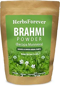 Herbsforever Brahmi Toz I 100% Pure Bacopa Monnieri I Natural Herbal Supplement – Non-GMO, Vegan, Gluten-Free I Supports Wellness – Premium Quality 230 GMS