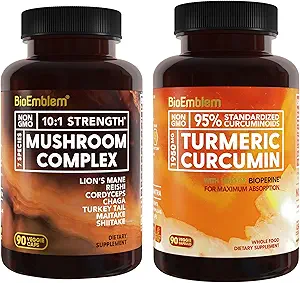 BioEmblem Turmeric Curcumin Supplement with BioPerine and Mushroom Kompleksi