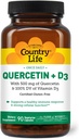 Country Life Quercetin 500 mg Capsules with Vitamin D3 800 IU - Immune Support Supplement for Yetişkinler - Daily Immune ATMs - Quercetin Immune System Boost, 90 Capsules