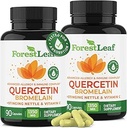 ForestLeaf Quercetin με Bromelain - 1350mg ανάμειξη με βιταμίνη C & Stinging Nattle, Advanced Quercetin 500mg συμπλήρωμα, μη Γλουτένη Γλουτένη Γλουτένη, Φυσικό ανοσοποιητικό & αναπνευστική λειτουργία 180 κάψουλες Veggie